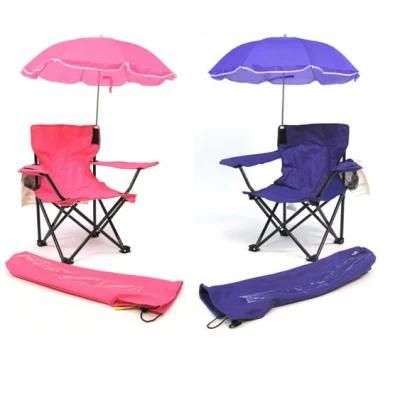 Kids Outdoor Canopy Foldable Children&prime;s Chair for Camping, Tailgates, and Outdoor Events