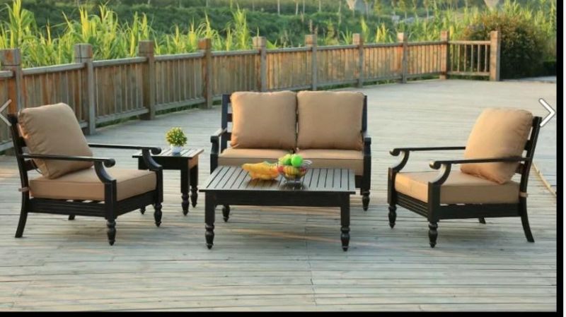 Luxury Aluminum Patio Dining Set Outdoor 6 Seats Cast Aluminium Garden Furniture