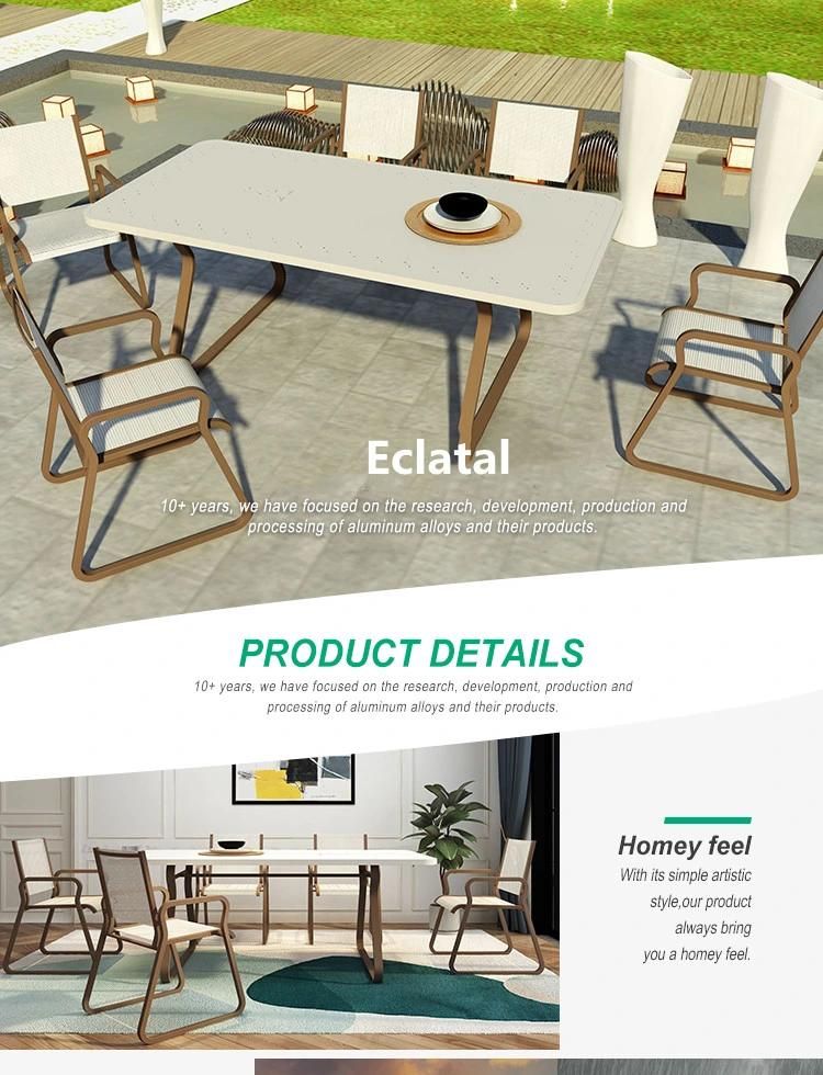 High Quality Modern Aluminum Outdoor Furniture 4 Chair Dining Room Table Set