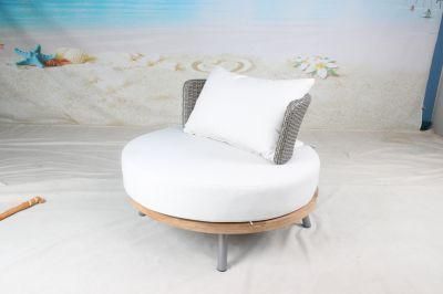 Big Rould Sofa with Thick Cushion Teakwood Garden Sofa Furniture
