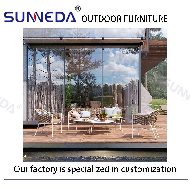 Commercial Outdoor All-Weather Best Selling Leisure Aluminium Alloy Metal Webbing Sofa Furniture