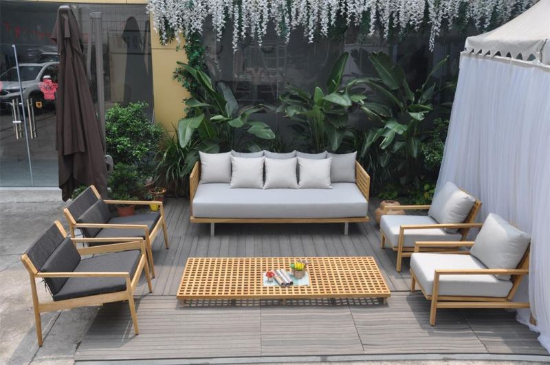 Modern Style Teak Wooden Garden Outdoor Patio Outdoor Wooden Furniture Sofa Set