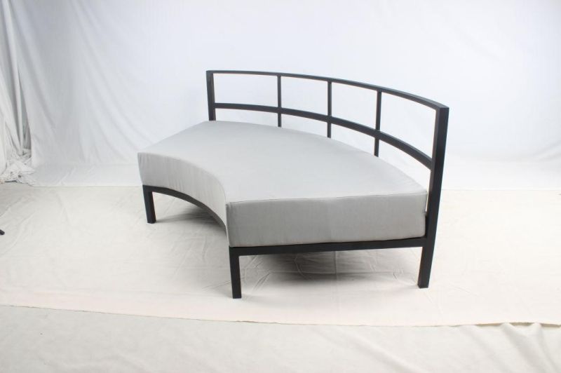 Leisure Garden Curved Bench Sofa Outdoor Furniture with Soft Cushion