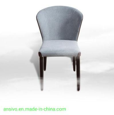 MID Century Soft Cushion Wooden Linen Fabric Home Furniture Dining Chairs for Sale