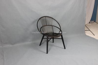 Stackable Leisure Garden Rattan Bistro Dining Armless Chair Outdoor Furniture