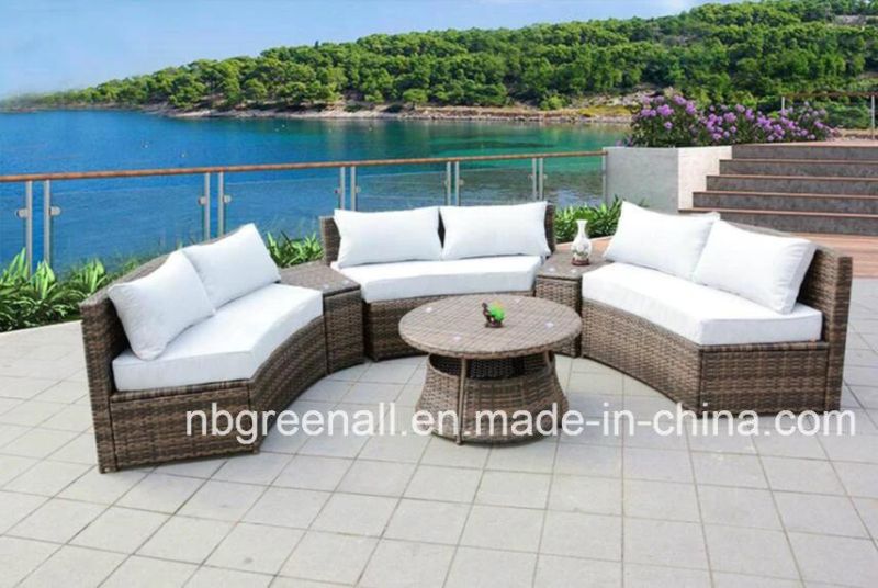 New Half Round with Ice Buket Outdoor Patio Wicker Rattan Garden Sofa Sets Furniture