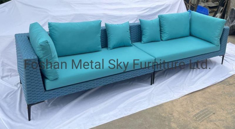 Outdoor Hotel Restaurant Patio Garden Rattan Aluminum Wicker Rope Sofa