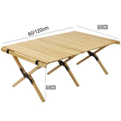 Cake Roll Wooden Table in a Bag for Picnic