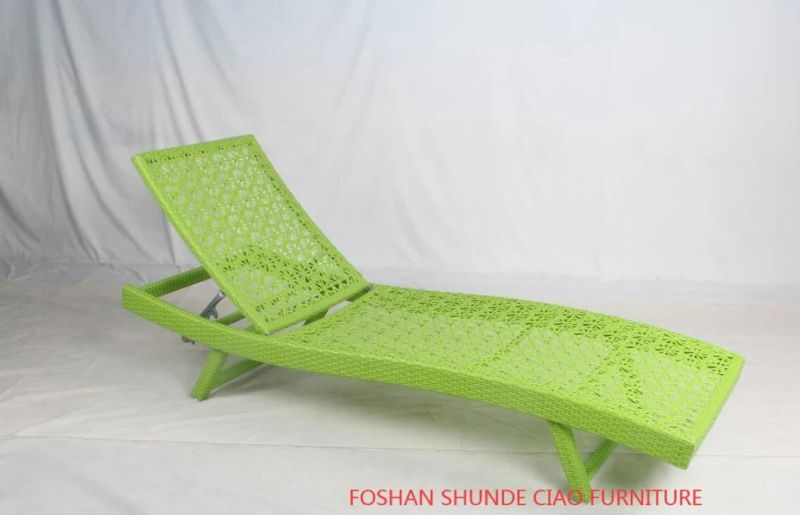 Hotel Garden Use Flower Weaving Poolside Sun Lounger Outdoor Furniture