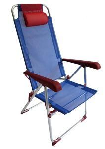 Oversize Foldig Chair 7 Position Beach Chair Blue/Red