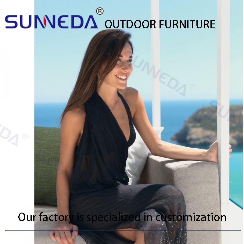 Simple Style Outdoor Custom Patio Beach Sofa with Sunshade Furniture