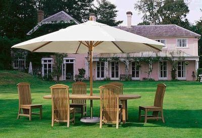 Wooden Chair and Umbrella