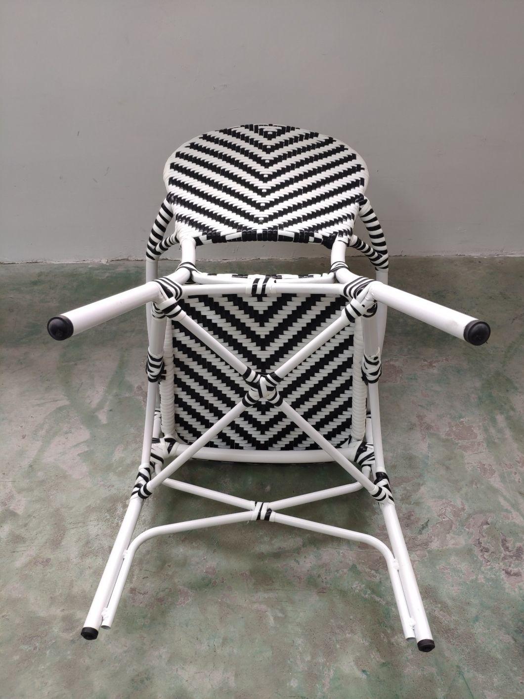 Modern Fashion Bistro Restaurant Flat Rattan Outdoor Furniture French Rattan Chair