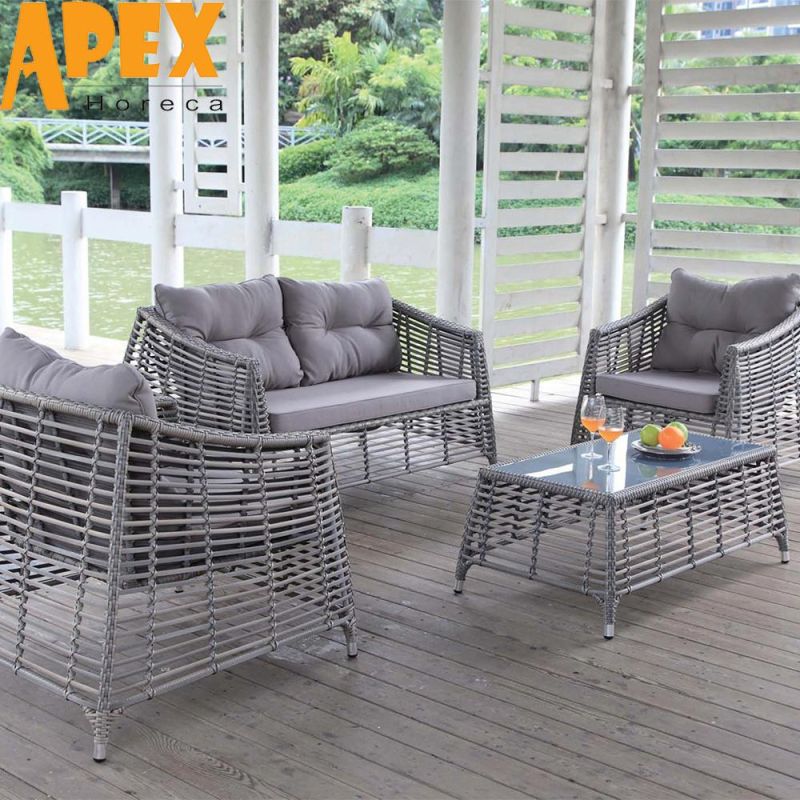 Garden Dining Room Comfort Back Aluminum Frame Furniture Sofa Set