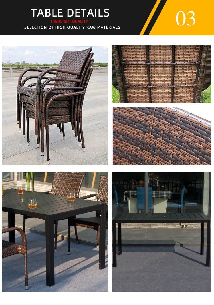 Outdoor Rattan Garden Patio Dining Table and Chair