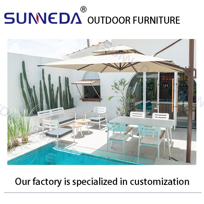 Aluminum Frame Waterproof Fabric Outdoor Garnden Furniture Dining Table Set