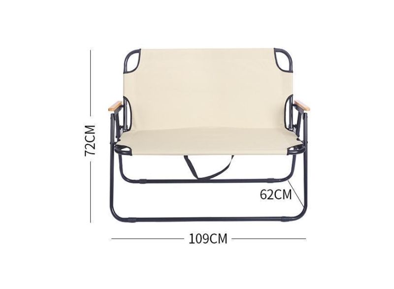 Willestoutdoor Aluminium Alloy Wood Grain Double Folding Chair Outdoor Portable Folding Chair Leisure Camping Picnic Double Beach Chair