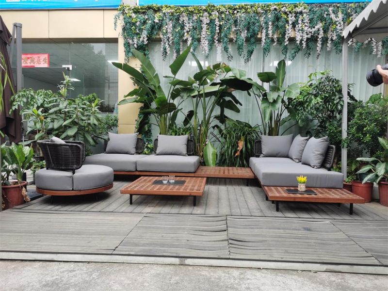 Modern Style Garden Outdoor Patio Outdoor Wooden Furniture Sofa Set