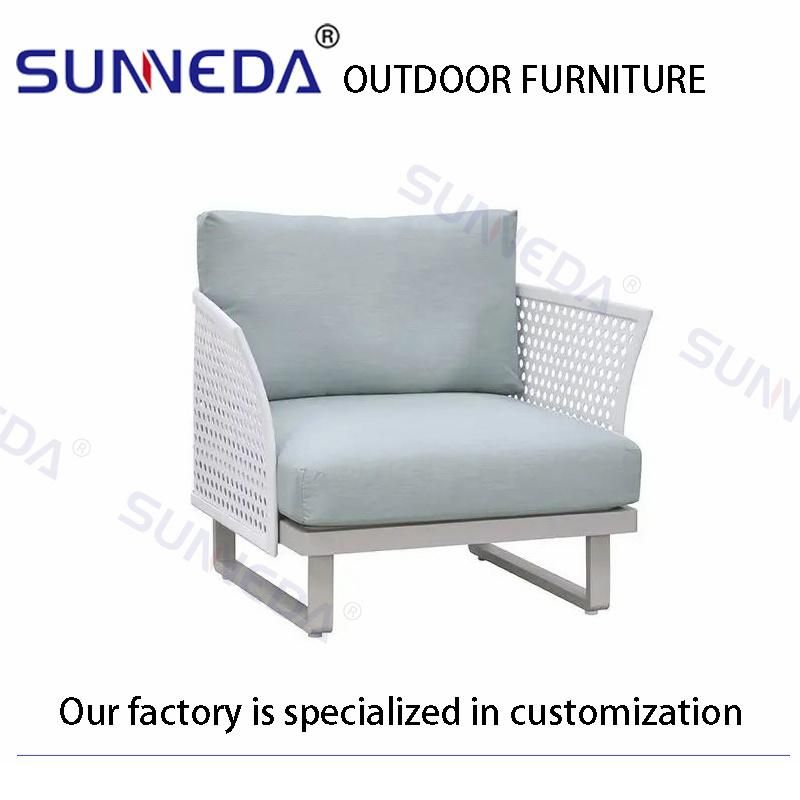 Patio Luxury Creative Aluminum Frame Meshed-Holes Back Comfortable Sofa