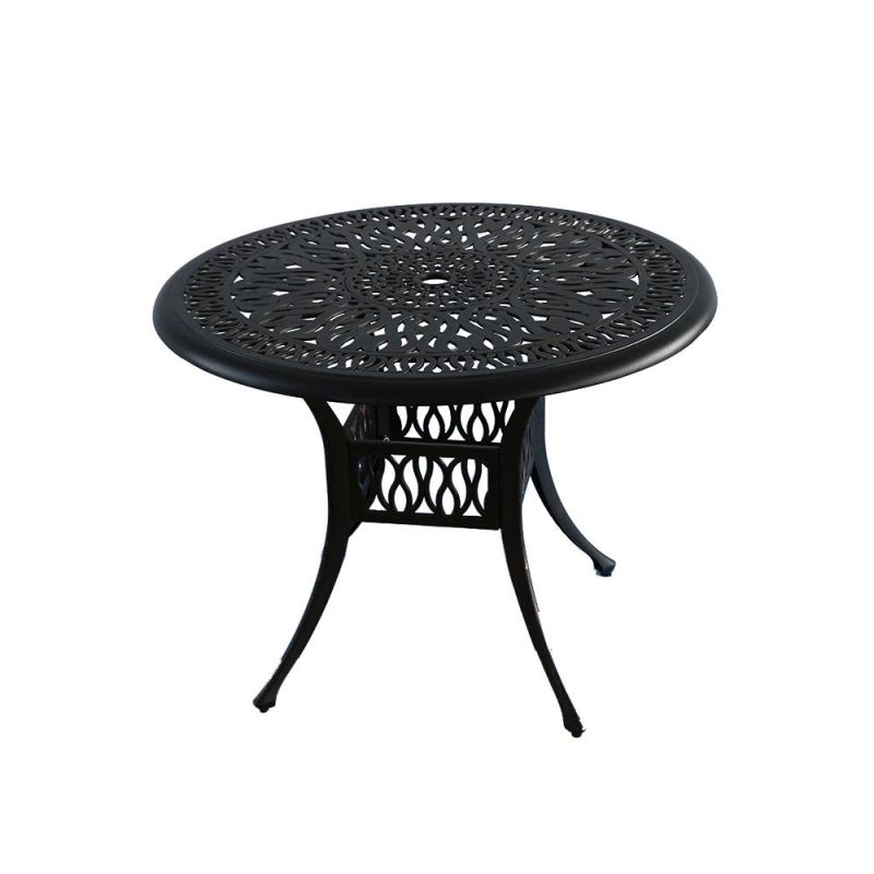 Outdoor 48′′ Dining Round Table Cast Aluminum Garden Coffee Table