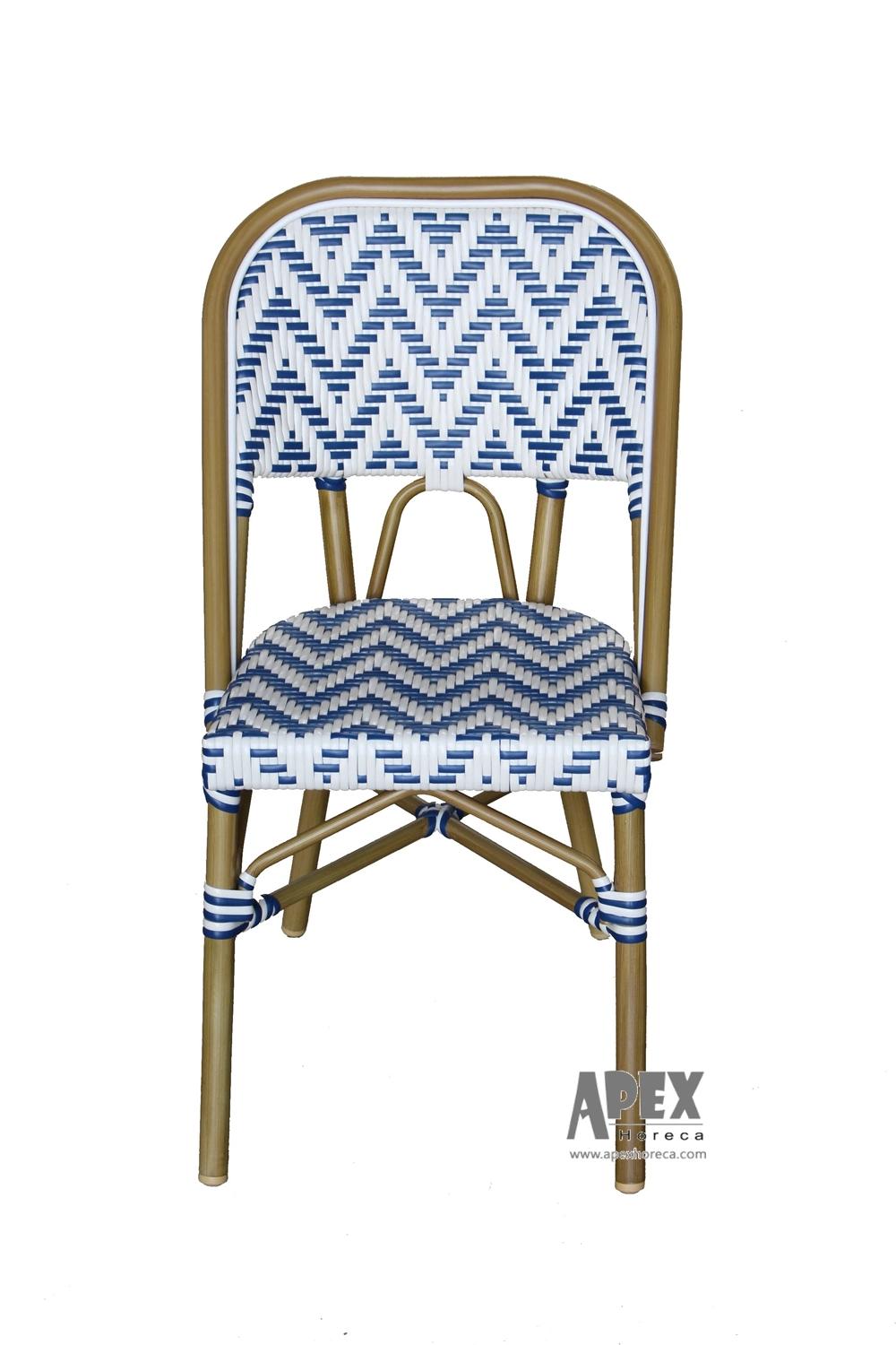 Outdoor French Chair Bamboo Rattan Restaurant Furniture Leisure Chair