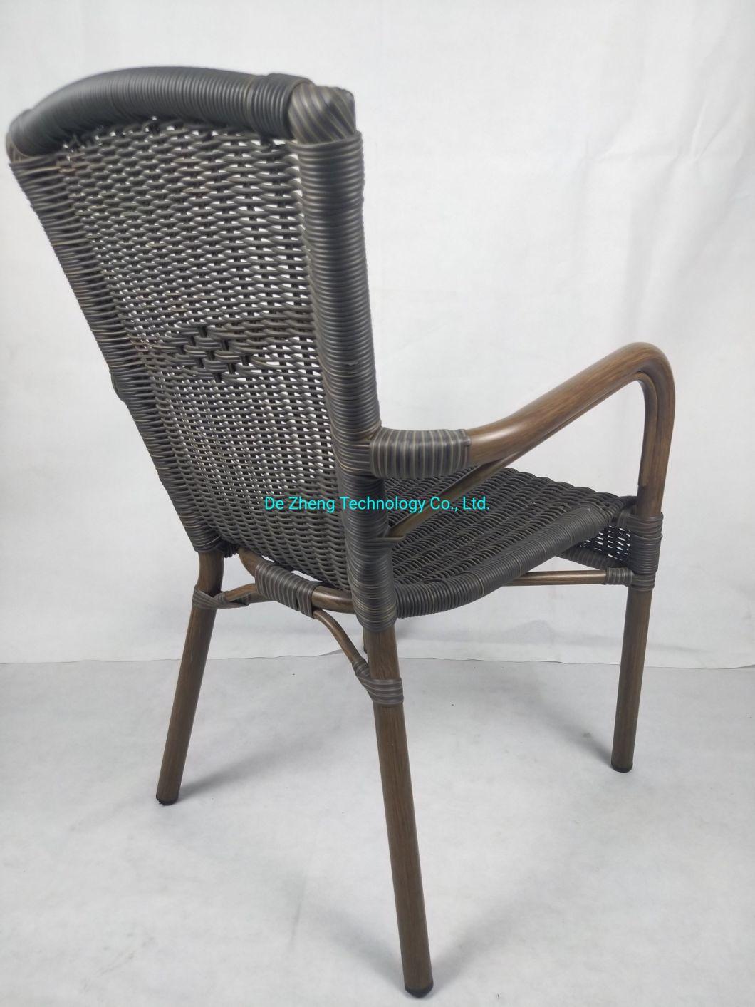Outdoor Garden High Back Queen PE Rattan Queen Chair Restaurant Furniture for Bistro Cafe Use