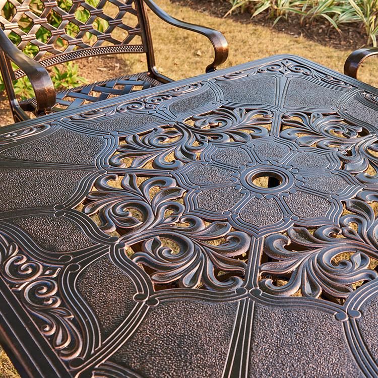 Diameter 100 Cm Tasteful Cast Aluminum Dining Furniture Outdoor Furniture Garden