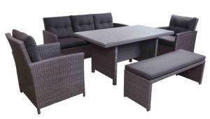 5PCS Outdoor Garden Rattan Wicker Furniture Conversation Sofa Set
