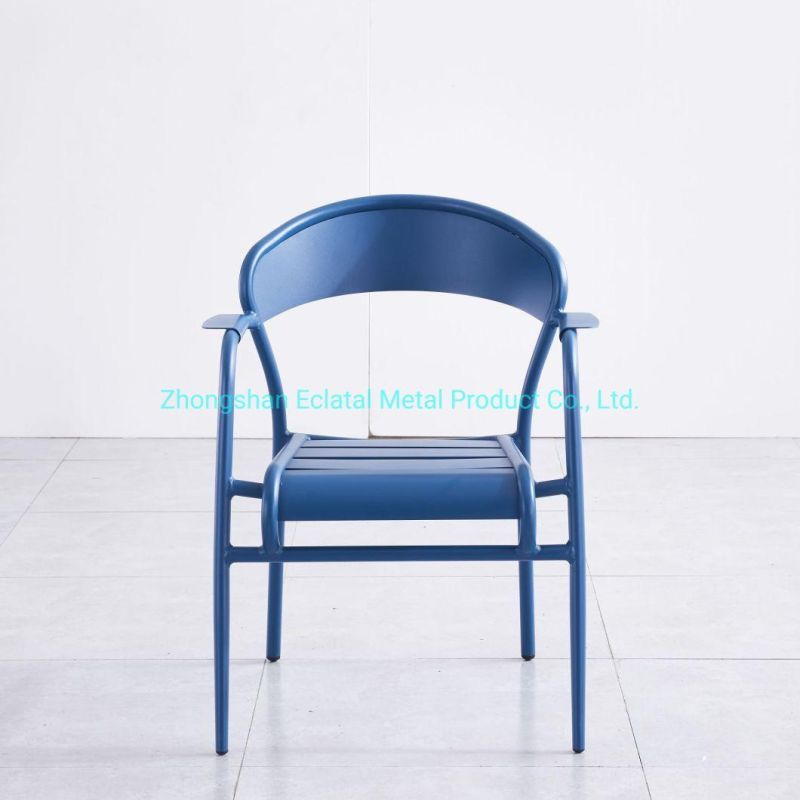 2021 New Design Aluminum Frame Metal Colorful Dining Bar Chairs