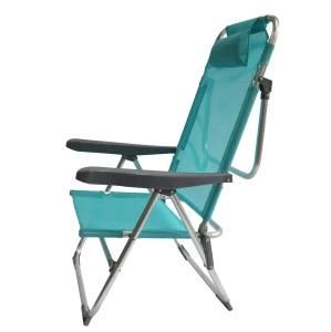 5 Position Folding Chair Beach Chair with Pillow Light Blue