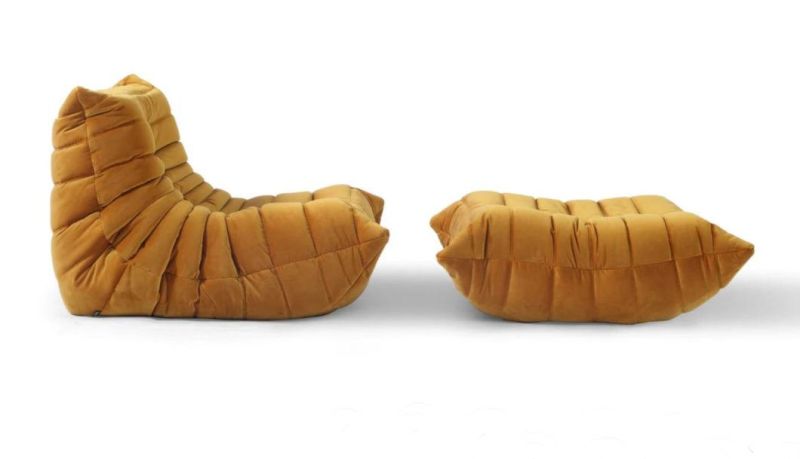Togo Velvet Tan Color Sofa Set