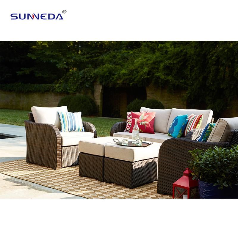 Commercial Outdoor Sofa Set with Waterproof Olefin Fabric with Bone Edges