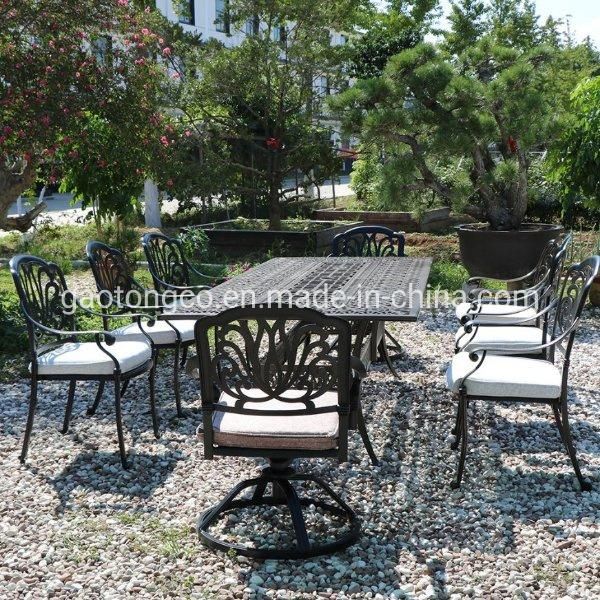 Outdoor Aluminum Garden Furniture Set Patio Dining Oval Table Furniture Dining Table Set