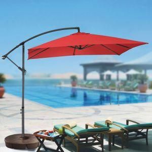Square Outdoor Pool Sun Umbrella Hanging Adjustable Patio Garden Parasol Umbrellas