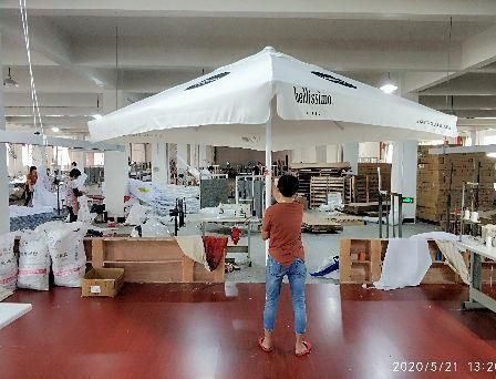 3X3m Cover Rain Sun Handing Customized Promotional Patio Garden Beach Umbrella Outdoor Banana Aluminum Parasol