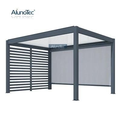Arbours Motorized Modern Pergola Garden Roof Louvered Gazebo With Grill Fence Panel