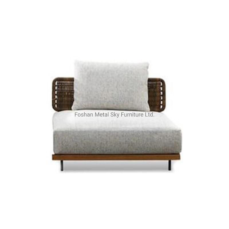 Aluminum Teak Garden Hotel Villa Patio Combination Rattan Outdoor Sofa