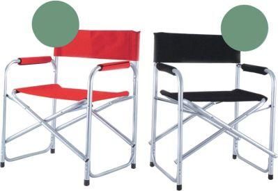 Wholesale Eco-Friendly Durable Folding Beach Chair with Metal Frame, Outdoor Director Chair with Armrest