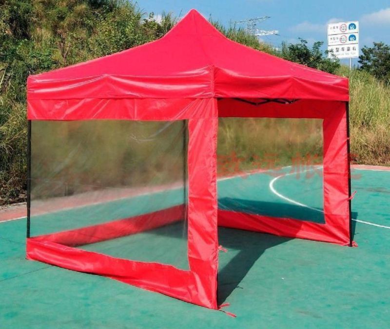Stall Tent with Roman Transparent Window, Portable Pop up Gazebo for Outdoor Activities, Sidewalk Portable Tent Esg17599