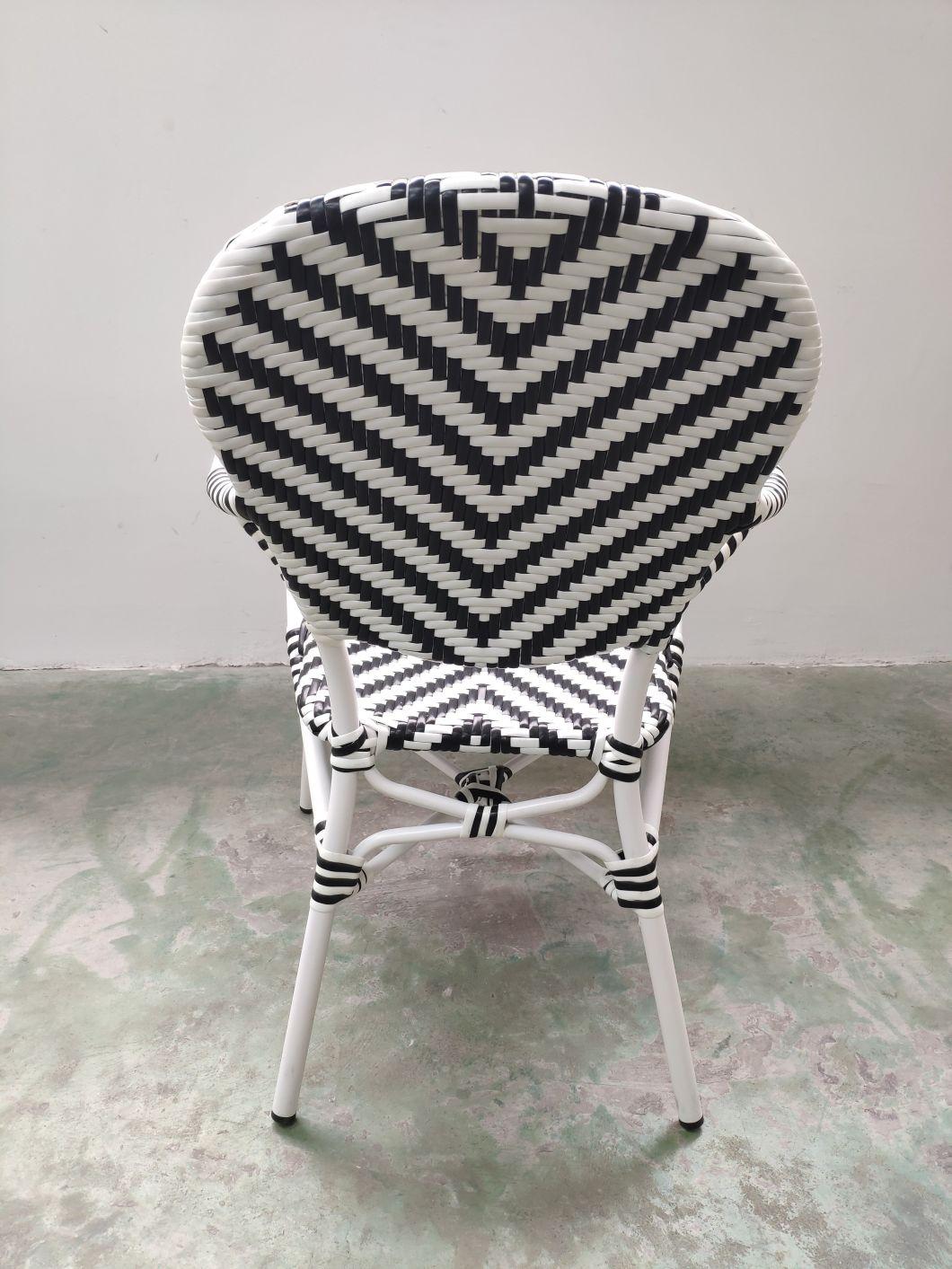 Modern Fashion Bistro Restaurant Flat Rattan Outdoor Furniture French Rattan Chair
