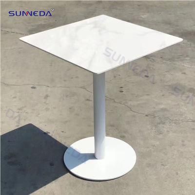 Garden Leisure Table with Sintered Stone Top and Iron Base