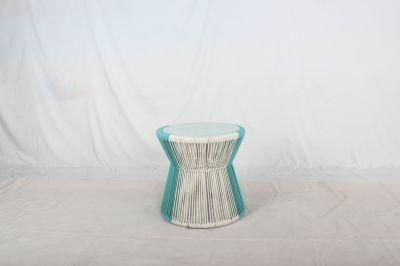 Garden Use Round Rattan Table Outdoor Furniture with Temperred Glass Insert