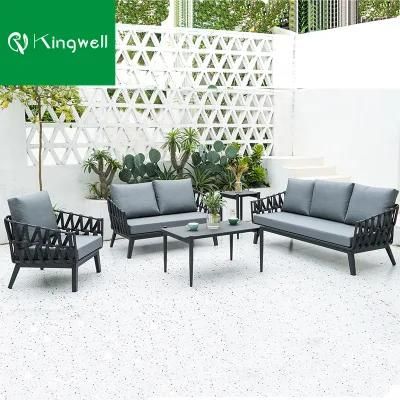 Outdoor Leisure Design Garden Furniture Patio Weaving Rope Sofa Set Used on Home and Villa