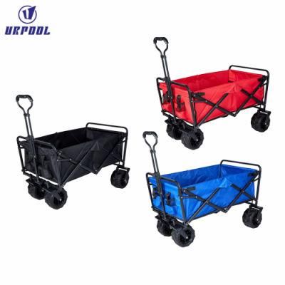 Camping 4-Way Foldable Shopping Cart Portable Storage Trolley Oxford Cloth Detachable Wheel Outing Tool