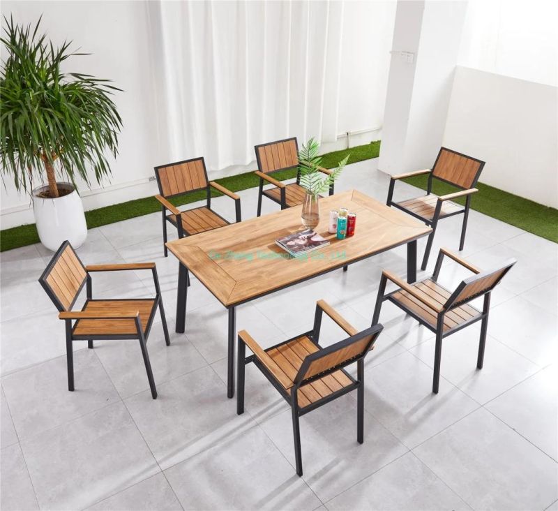 Garden Restaurant 2 Seater 4seater 6 Seater Garden Dining Furniture Aluminum Garden Table Chair Cafe Chair and Table Set