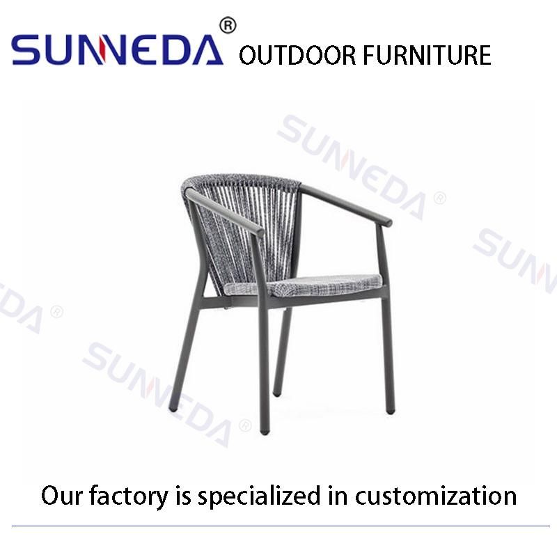 Outdoor Minimalism Dining Garden Courtyard Patio Villa Stackable Chair Furniture