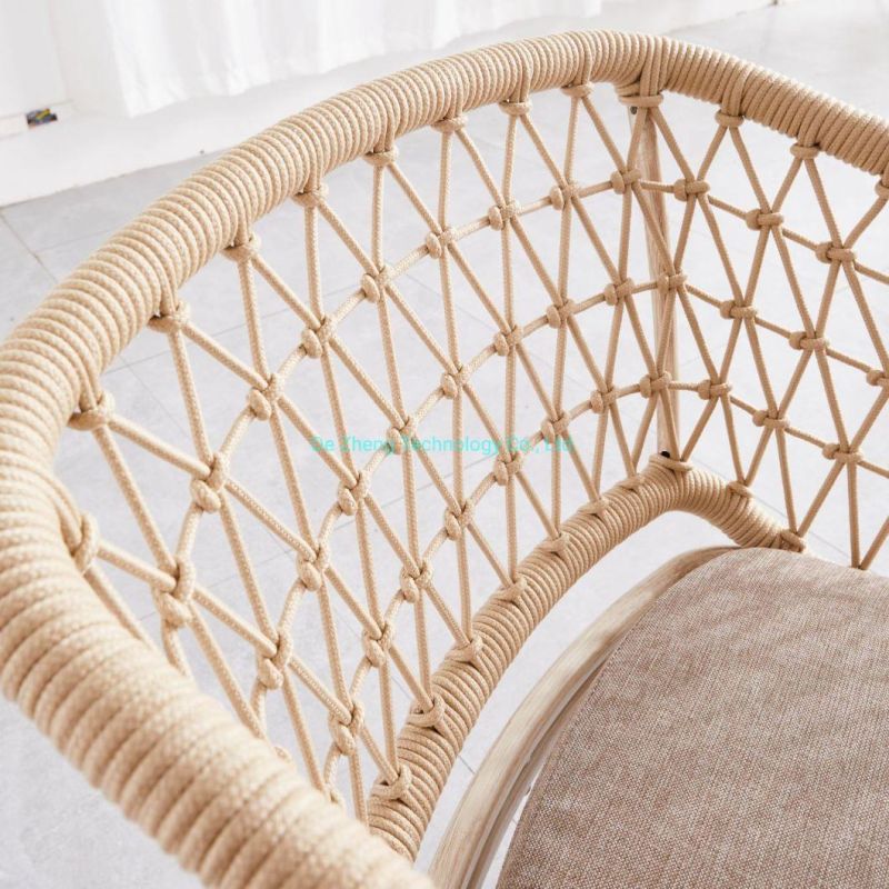 All Weather Rope Outdoor Dining Chair Modern Design Garden Terrace Chair Best Selling Comfortable Patio Dining Chair