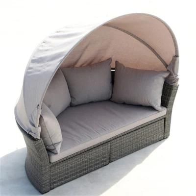 Luxury Outdoor Furniture Rattan Garden Round Rattan Daybed