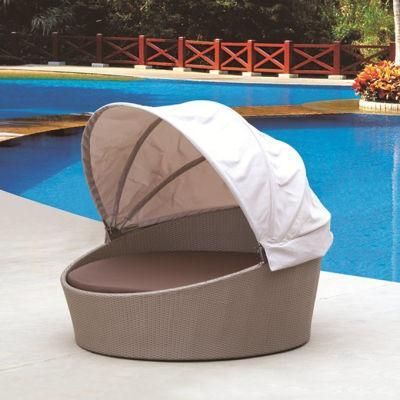 Outdoor Rattan/Wicker Round Daybed with Canopy for Pool (TG-JW21)