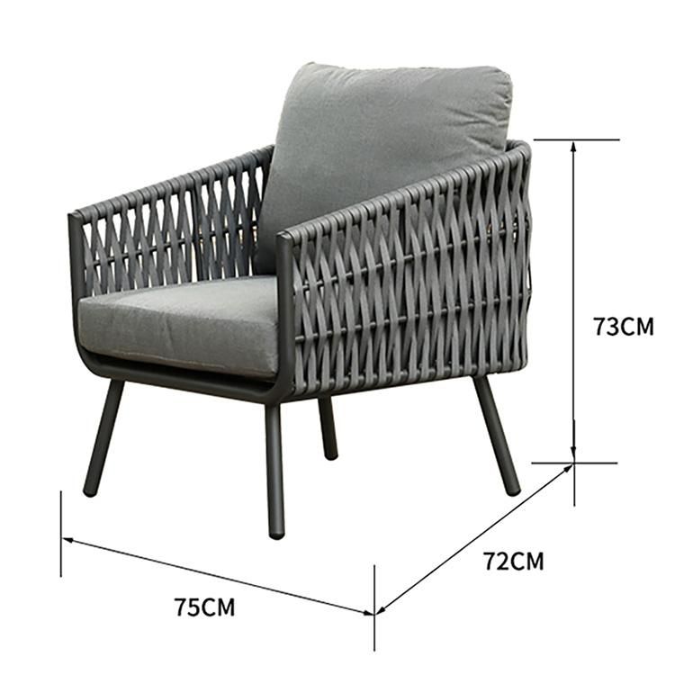 Simple Elegant Outdoor Woven Rope Chair Garden Furniture Sofa Set